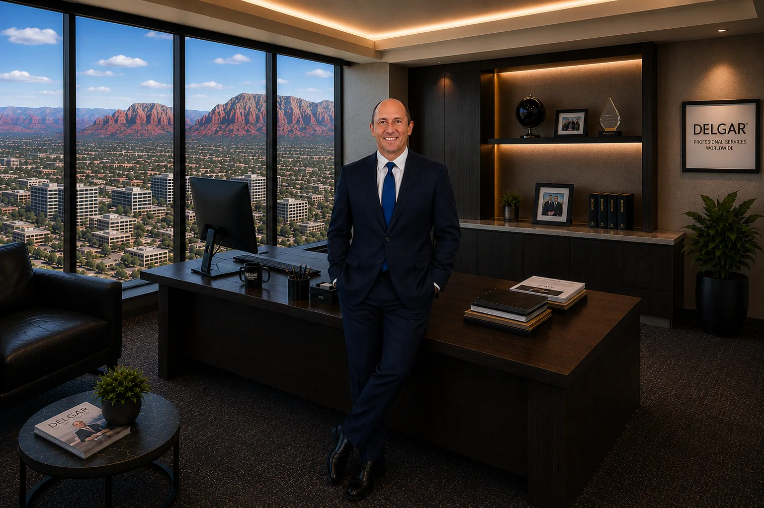 Gary Dorman standing in the Delgar office